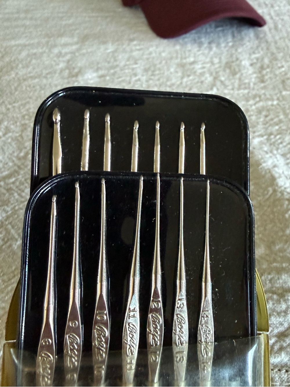 Vintage 1950s Boye Steel Crochet Hook Set with Original Case